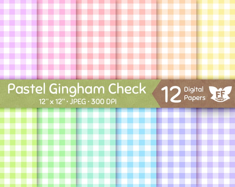 Pastel Gingham Check Digital Paper Seamless Pattern Tileable - Etsy