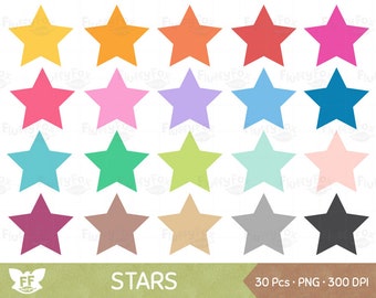 Estrella Clipart, Estrellas Clip Art, Twinkle Galaxy Outer Space Label Shape Sharp Graphic Icon Cute Rainbow, PNG Digital Download, Uso comercial