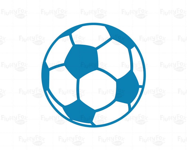 May include: A blue and white soccer ball. The ball is a classic design with a white background and blue panels.