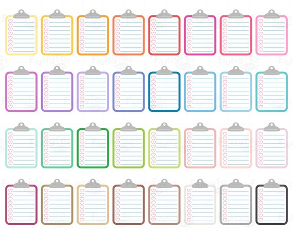 Zwischenablage Clipart To Do Liste Clipart Etsy