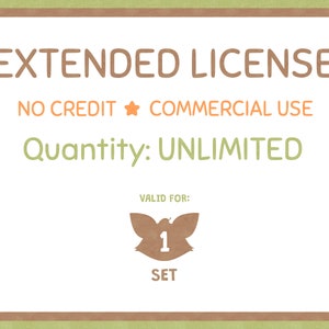 No Credit Extended License for ONE Set of Clip Art or Digital Paper - Quantity UNLIMITED - Commercial Use License - Fluffy Fox Design