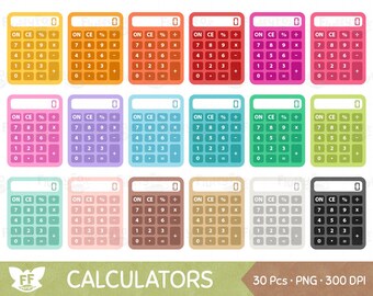Rekenmachine clipart, math illustraties, leraar school klas Office Financiën Supply klasse briefpapier Rainbow cute digitale grafische PNG downloaden