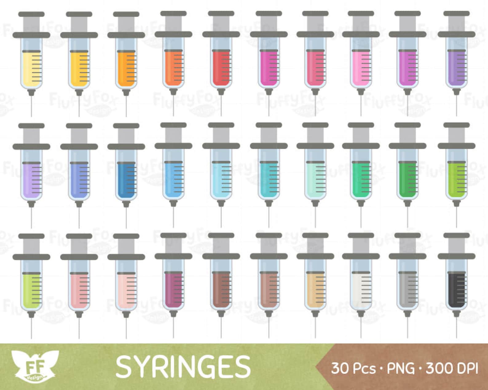 Syringe Clipart Syringes Clip Art Medical Doctor Drug - Etsy