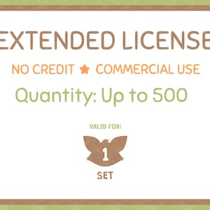 No Credit Extended License for ONE Set of Clip Art or Digital Paper - Quantity Up to 500 - Commercial Use License - Fluffy Fox Design