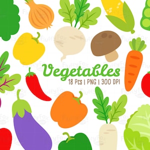 Vegetables Clipart, Veggies Clip Art, Carrot Cabbage Radiish Salad Food Diet Vegan Healthy Fiber Cooking Kitchen Graphic PNG Télécharger