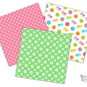 Springtime Digital Paper, Spring Time Papers, Seamless Pattern ...