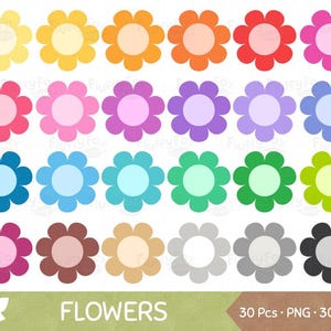Einfache Blume Clipart, Blumen Clip Art, niedlicher Garten Gartenarbeit Blüte Flache Farbe Regenbogen Bunt PNG Grafik-Download, kommerzielle Nutzung