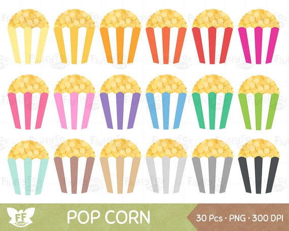 Popcorn Clipart Pop Corn Clipart Kino Kino Snack Food Icon Etsy