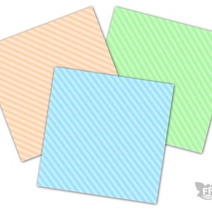 Pastel Stripes Digital Paper, Diagonal Striped Papers, Soft Color ...