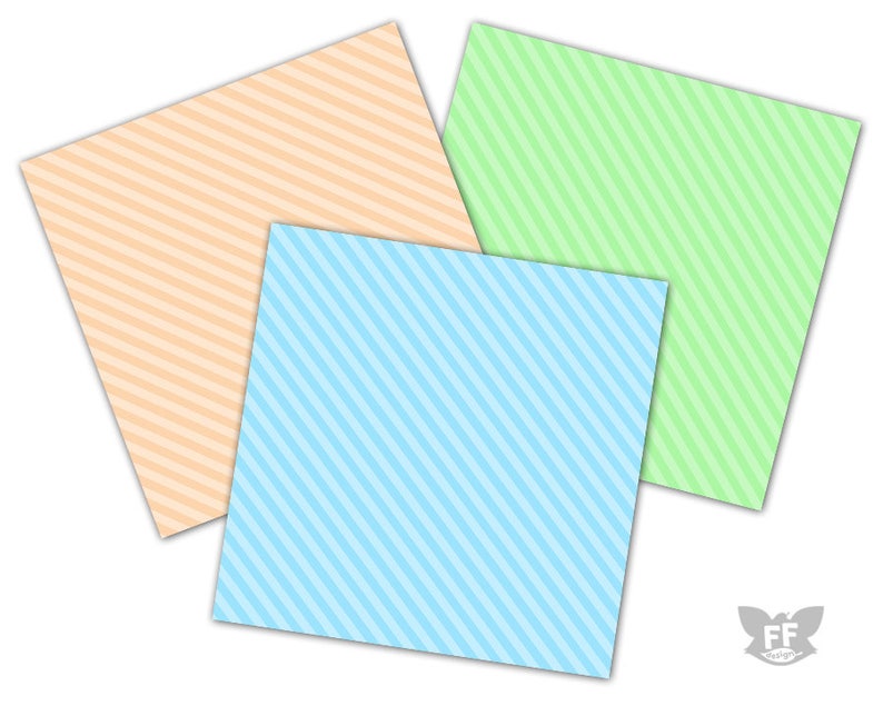 Pastel Stripes Digital Paper Diagonal Striped Papers Soft | Etsy