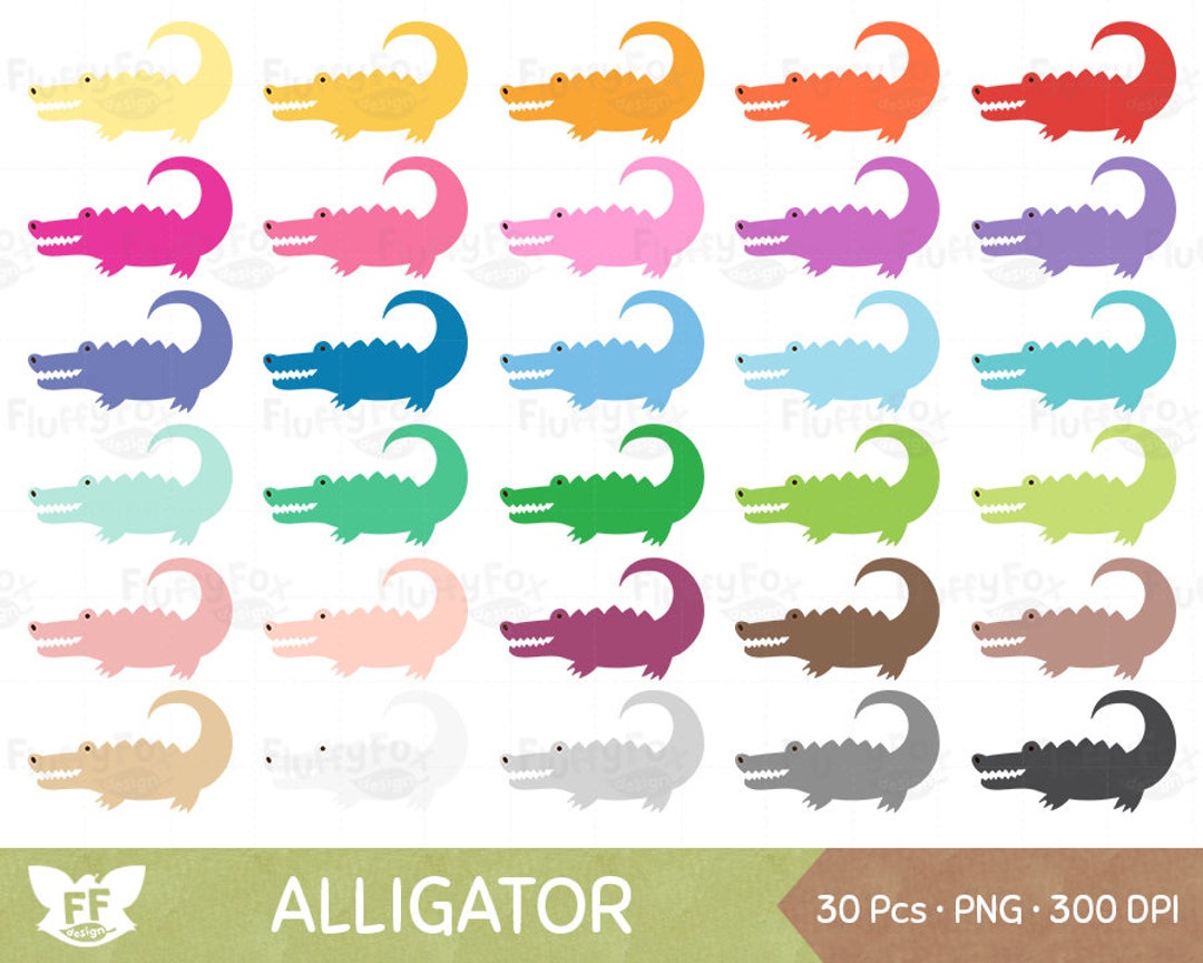Alligator Clipart, Crocodile Gator Cartoon Graphic Clip Art Cute ...