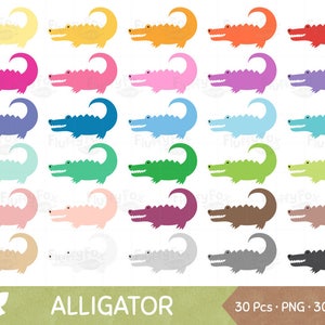 Krokodilklemmen Clipart, Krokodil Gator Cartoon-Grafik Clip Art niedlichen bunten Regenbogen wildes Tier Leben Reptilien Wildtiere, kommerzielle Nutzung