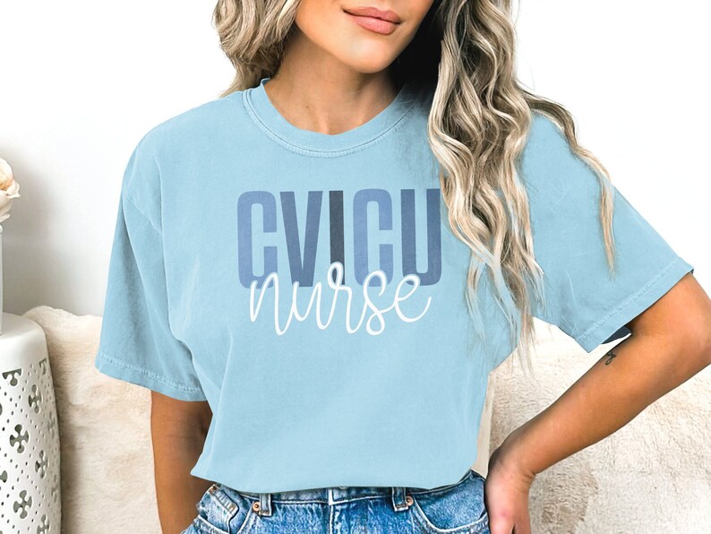 Comfort Colors CVICU Nurse Graphic Tshirt, Registered Nurse RN Gift