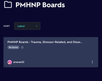 PMHNP Boards Flashcards: Trauma & Dissociative Disorders (Quizlet Password)