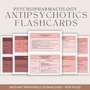 Psychopharmacology Antipsychotics Flashcards Reference Tool for Care Providers Psychiatric Mental Health Nurse Practitioner Psychiatrist