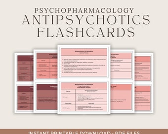 Psychopharmacology Antipsychotics Flashcards Reference Tool for Care Providers Psychiatric Mental Health Nurse Practitioner Psychiatrist