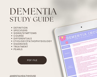 Demenz Studienführer für PMHNP, Psychiater, PA (PDF Download)