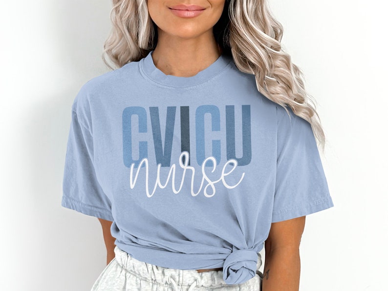 Comfort Colors CVICU Nurse Graphic Tshirt, Registered Nurse RN Gift