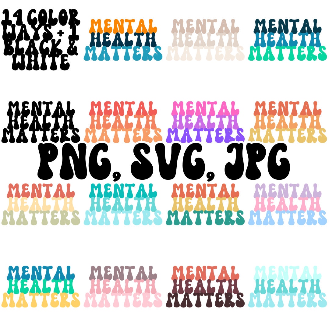 15 Mental Health Matters PNG SVG JPG Digital Files Bundle - Etsy