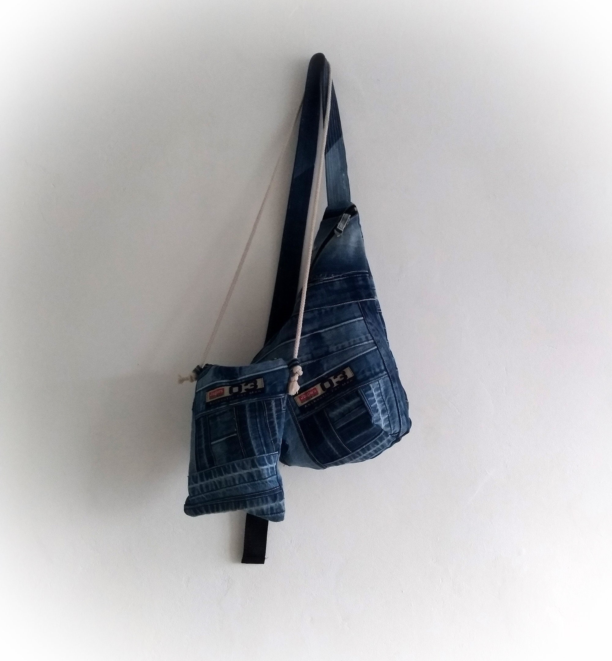 Denim Sling Bag Etsy