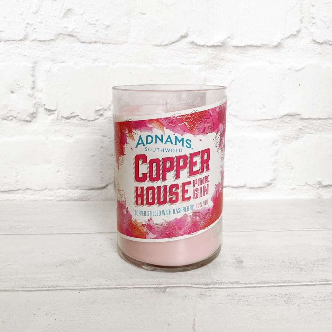 Adnams Copper House Pink Gin Bottle Candle Upcycled Original Etsy