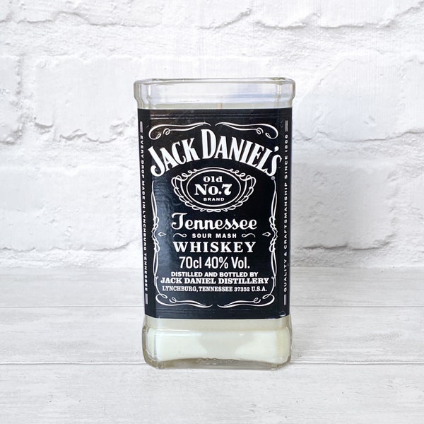 Jack Daniels Bottle Candle Upcycled Original Bottle