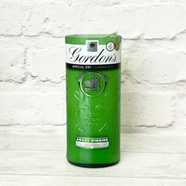 Gordons Gin Bottle Candle Upcycled Original Bottle