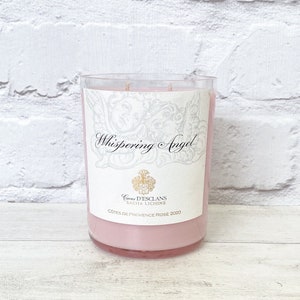 Whispering Angel Rose Wine Bottle Candle Upcyled Original Bottle