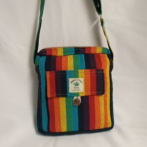 Kleine Unisex Boho Hippie Vegan Baumwolle Pride Reise Umhängetasche