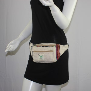 Hemp fanny pack Bum bag  Waist Pouch hip bag Cotton Eco Travel Passport money bag vegan