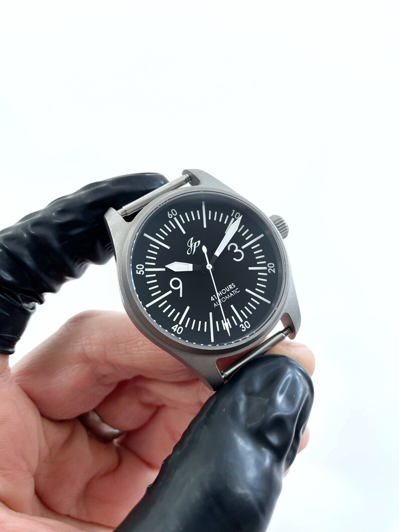Built to order: JP Warbird Titanium Sandblasted Automatic Watch (Seiko SII NH3X) image 7