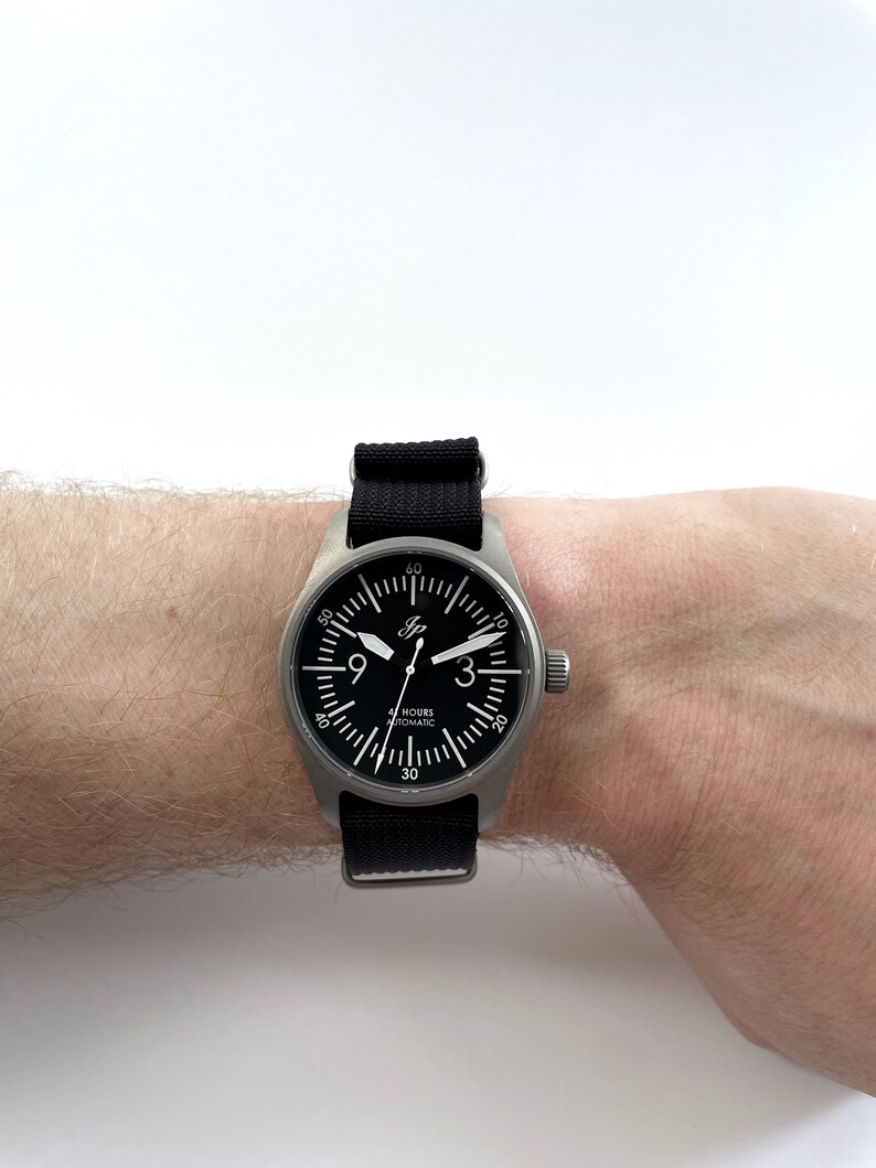 Built to order: JP Warbird Titanium Sandblasted Automatic Watch (Seiko SII NH3X) image 5