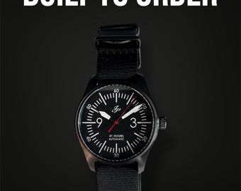 Fabricado bajo pedido: reloj automático JP Warbird con PVD negro (Seiko SII NH3X)