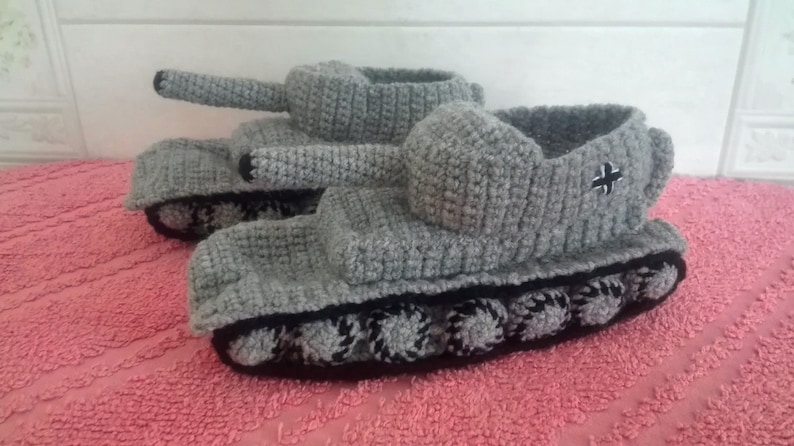 Tank Slippers Panzer Tank Slippers Knitted Army Slipper Etsy