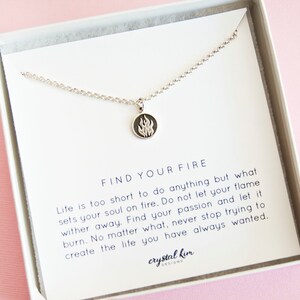 Motivational Jewelry Daughter Gift Girl Boss Gift Find Your Fire Necklace Element Necklace Be Fearless Jewelry Graduation Gift