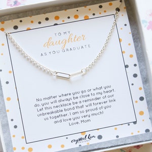 Graduation Gift For Daughter, Sterling Silver Interlocking Link Necklace, Grad Gift Ideas, Grad Gifts 2024, Personalized Gifts