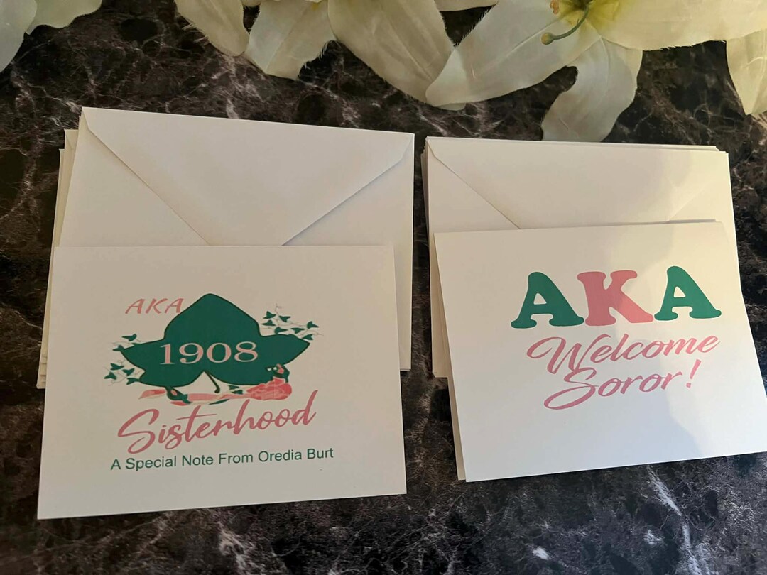 Alpha Kappa Alpha (AKA) Inspired Variety Pack Blank Note Cards - Etsy
