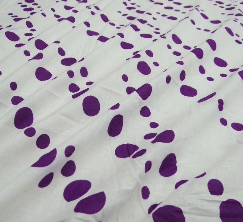 42 Inch Cotton Fabric By The Yard ZBC7268B White Fabric Dressmaking Fabric Home Accessories Purple Polka Dot Decor Fabric