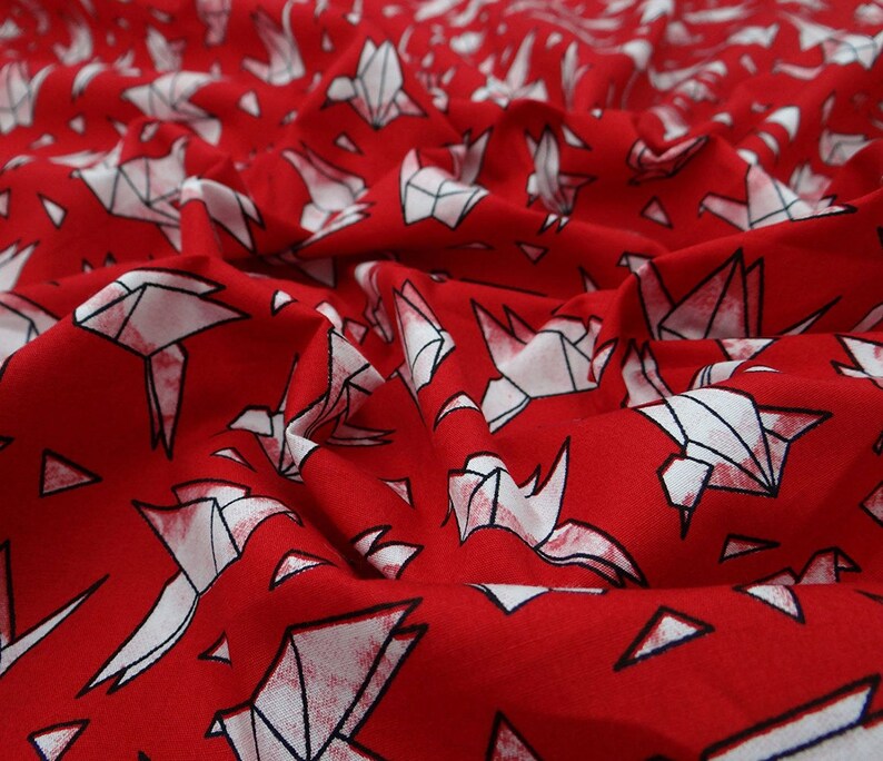Sewing Accessories Red Fabric Bird Print 60 Inch Cotton Fabric By The Yard ZBC9004A Quilt Fabric Indian Decor Fabric