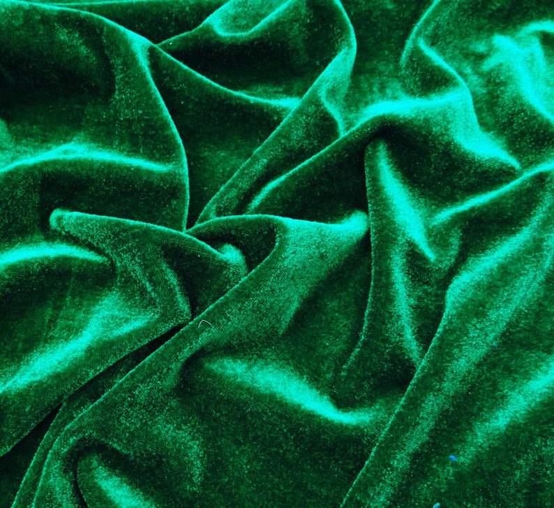 Dark Green Velvet Fabric Decorative Fabric Stretch Velvet Etsy