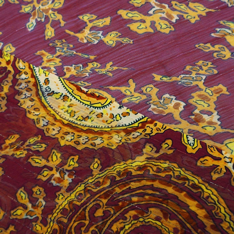 Pink Chiffon Fabric 47 Inch Fabric By The Yard ZBCH133A Chiffon Saree Home Decoration Apparel Fabric Floral Print