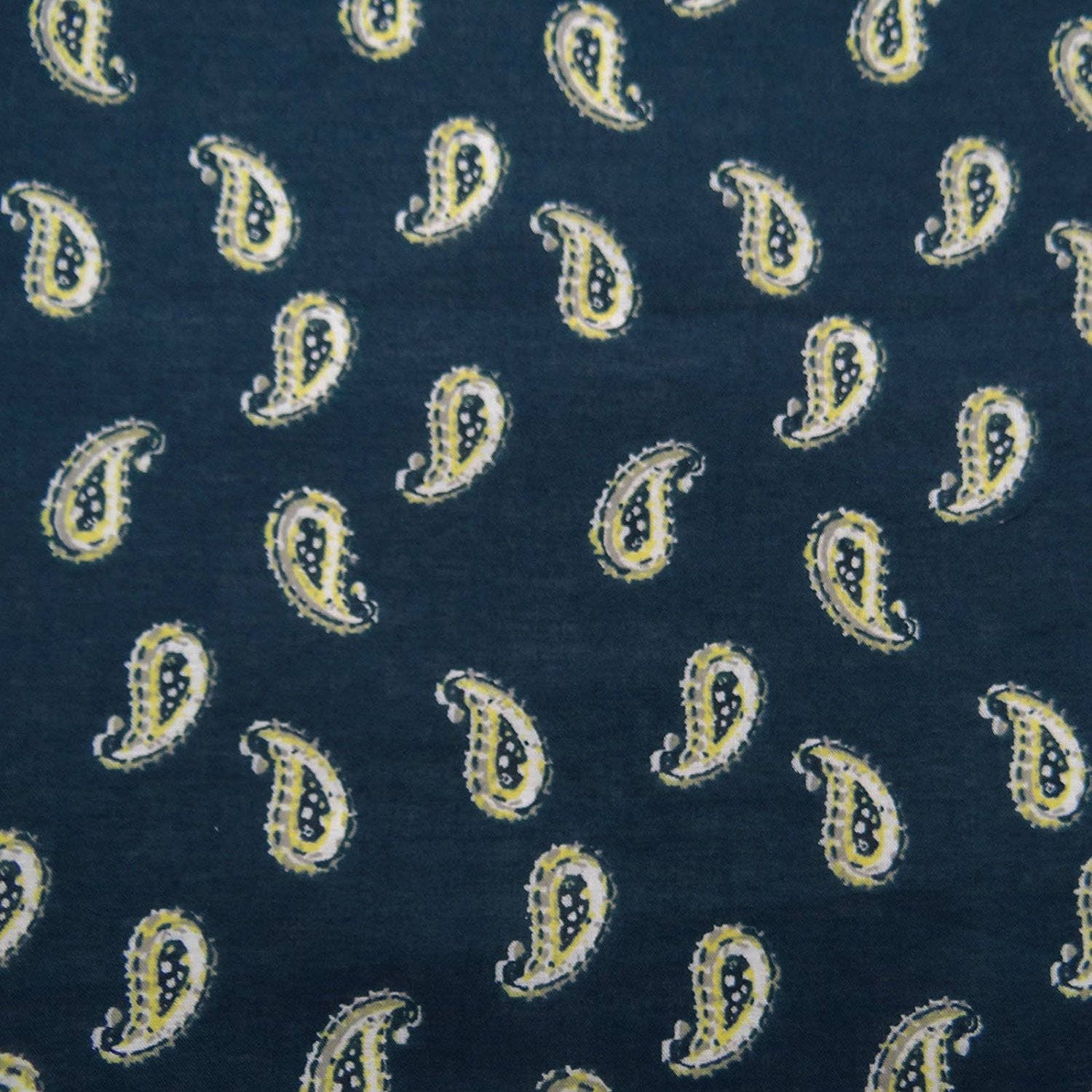 Upholstery Fabric Paisley Print Navy Blue Fabric Cotton | Etsy