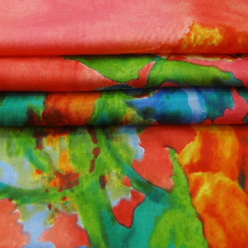 45 Inch Cotton Fabric By The Yard ZBC8322F Multicolor Fabric Home Decor Fabric Decorative Floral Print Dress Fabric