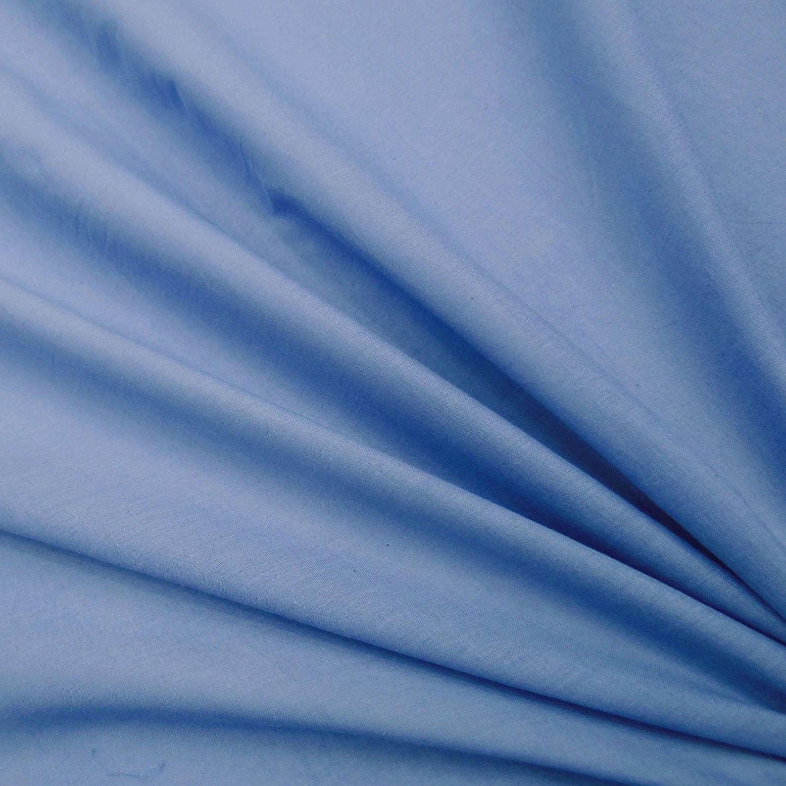 Cotton Cambric Fabric Solid Crafting Material Blue Fabric Etsy