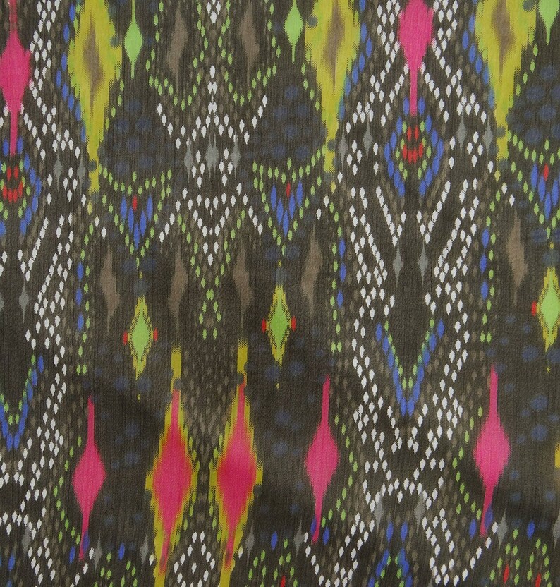 Bandhani Print Multicolor Fabric 45 Inch Chiffon Fabric By The Yard ZBCH173A Designer Dress 