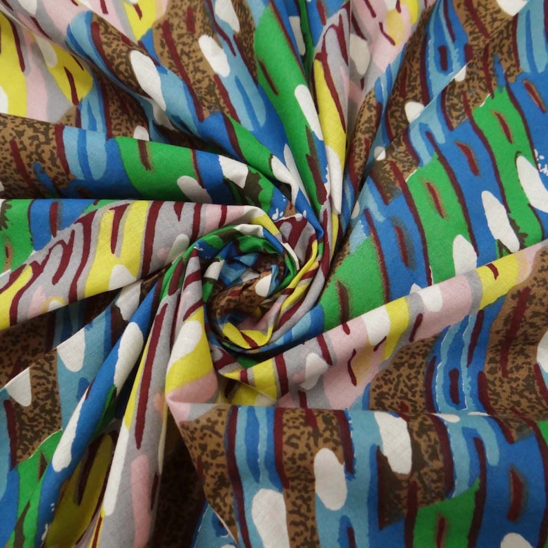 Crafts Abstract Printed Cotton Dressmaking Supply Fabric 42 Wide Sewing