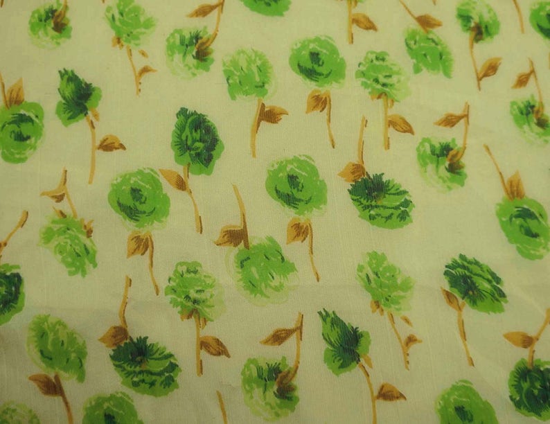 Chiffon Dress 43 Inch Chiffon Fabric By The Yard ZBCH125A Indian Designer Fabric Beige Fabric Floral Print