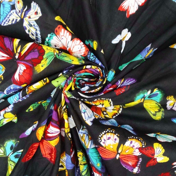 Beautiful Butterfly Fabric Decorative Cotton Drape Fabric | Etsy