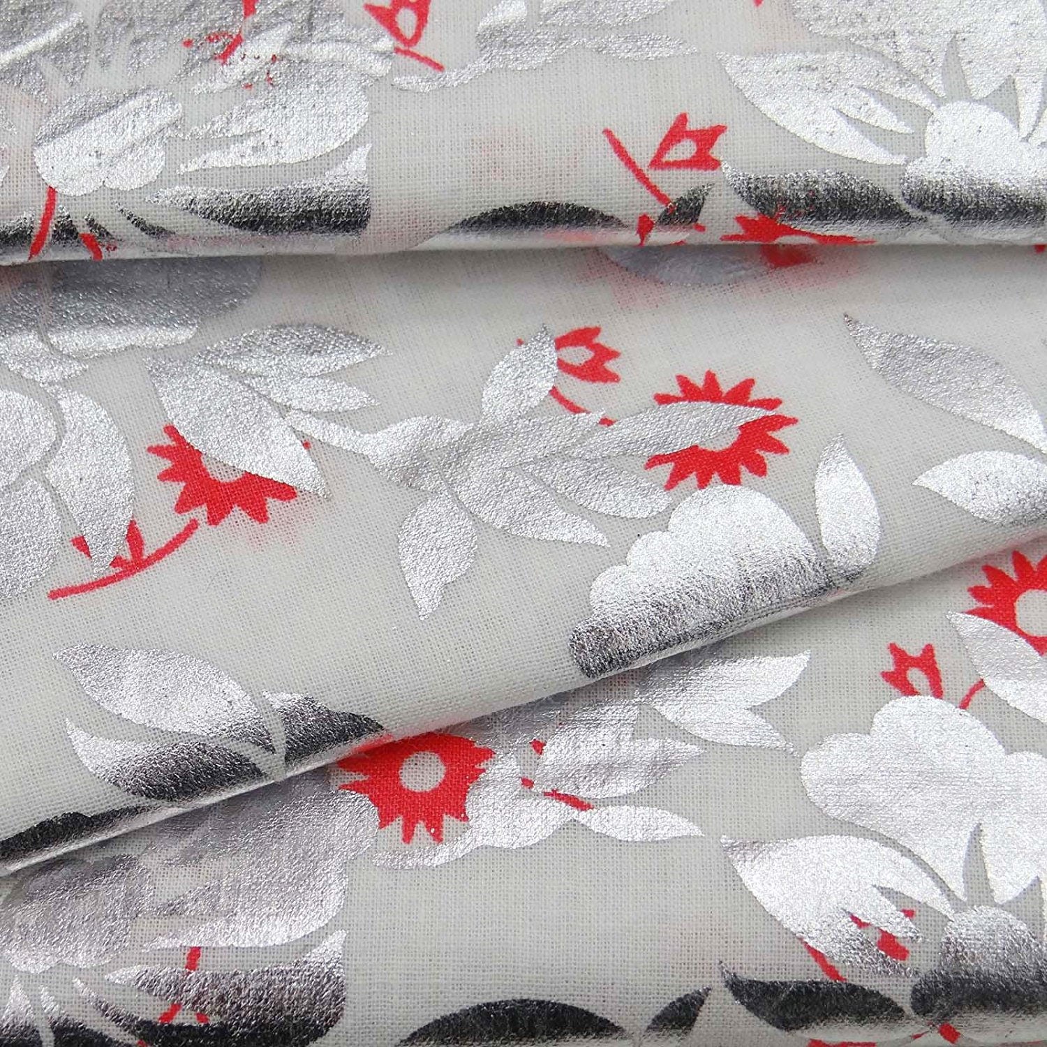 Quilting Fabric Floral Rubber Print White Cotton Fabric Etsy