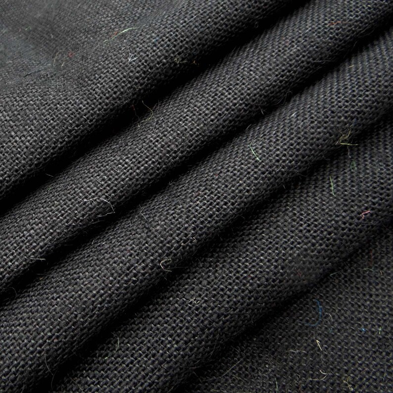Black Burlap Black Jute Fabric Natural Fabric Home Decor Etsy